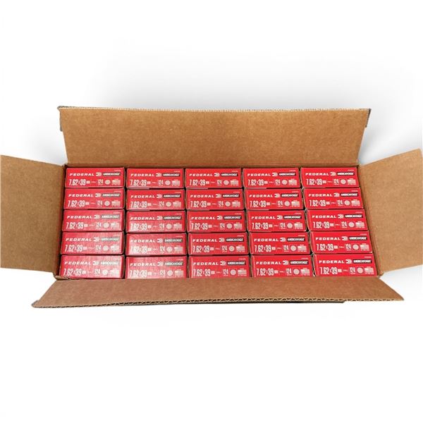 Federal A76239A 7.62 X 39 mm Soviet 124 Grain FMJ Ammunition, 500 Rounds