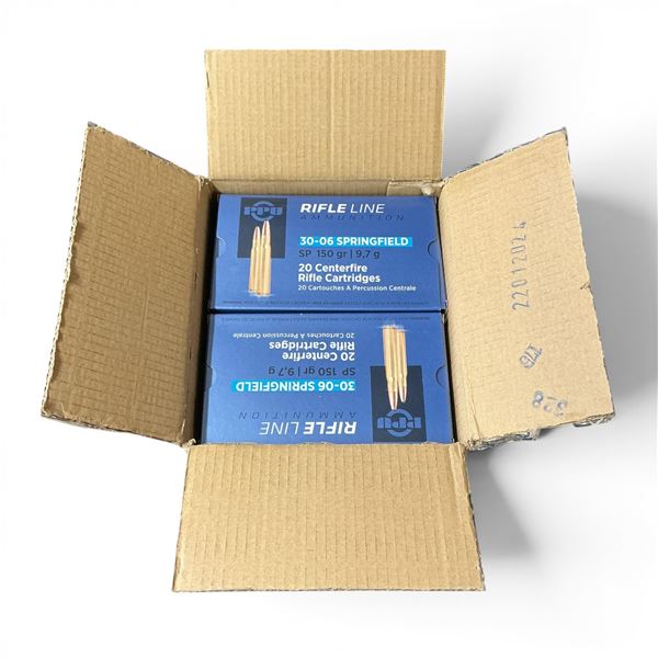 PPU Rifle Line 30-06 Springfield 150 Grain SP Ammunition, 200 Rounds