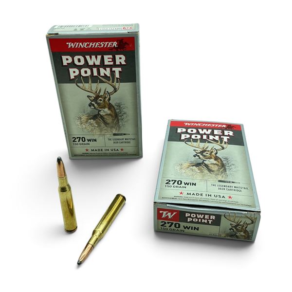 Winchester, 270 Win, 150 Grain, Powerpoint Ammunition, 40 Rounds