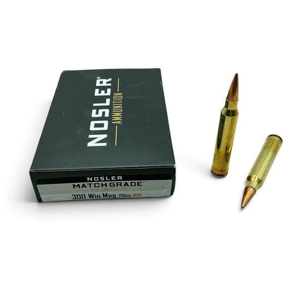Nosler Matchgrade, 300 Win Mag, 210 Grain, RDF Ammunition, 20 Rounds