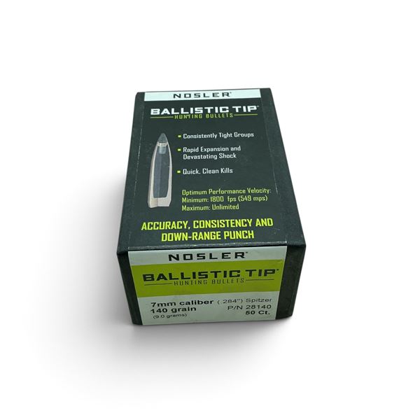 Nosler 7mm Cal (.284"), 140 Grain Expansion Tip Spitzer Projectiles, 50 QTY