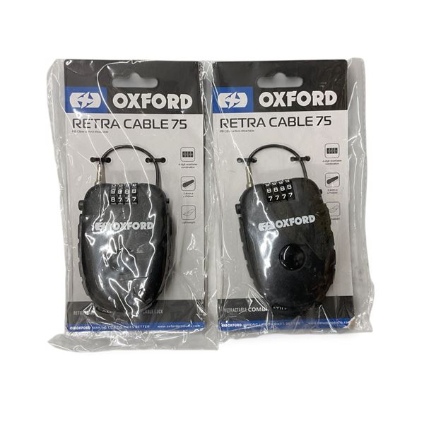 Oxford Retractable Cable Combo Locks X 2, New