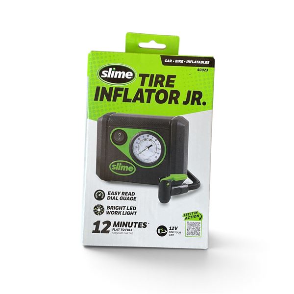 Slime Tire Inflator Jr for Car, Bike and Inflatables, New