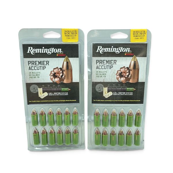 Remington Premier 50 Cal, 250 Grain, AccuTip PF Projectiles, 48 QTY