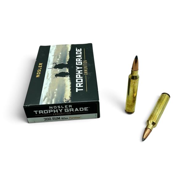 Nosler Trophy Grade 300 Rum, 165 Grain, Partition Ammunition, 20 Rounds