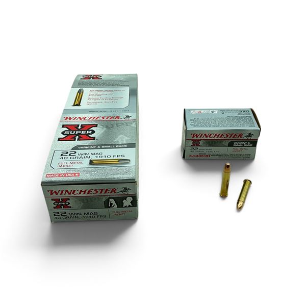 Winchester Super X 22 Win Mag, 40 Grain, FMJ Ammunition, 250 Rounds