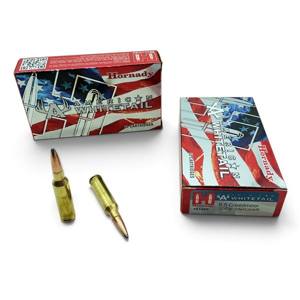 Hornady American Whitetail 6.5 Creedmoor, 129 Grain, Interlock Ammunition, 40 Rounds