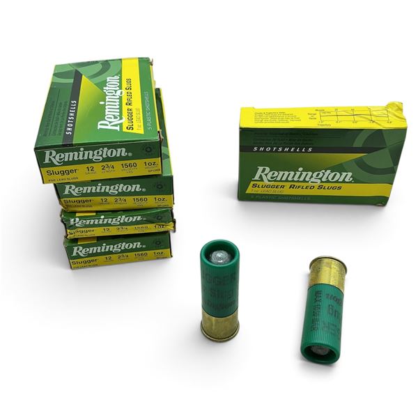 Remington Slugger, 12Ga, 2-3/4", 1 oz, Rifled Slug Ammunition, 25 Rounds