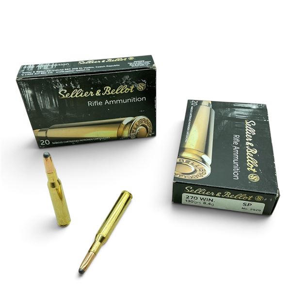 Sellier and Bellot 270 Win, 130 Grain, SP Ammunition, 40 Rounds