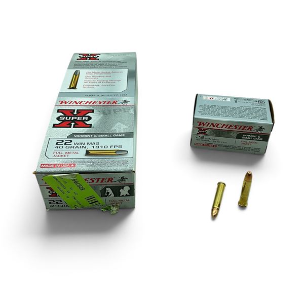 Winchester Super X 22 Win Mag, 40 Grain, FMJ Ammunition, 250 Rounds