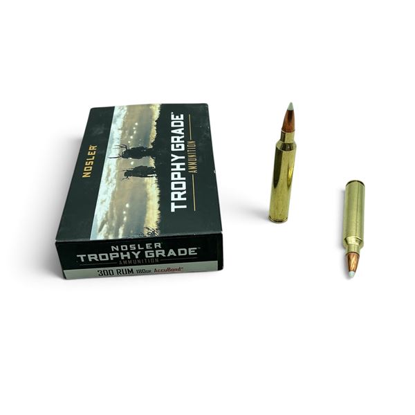 Nosler Trophy Grade, 300 Rum, 180 Grain, Accubond Ammunition, 20 Rounds