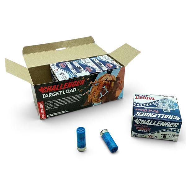 Challenger First Class Target Load 12Ga, 2-3/4", 1-1/2 oz, #8 Ammunition, 100 Rounds