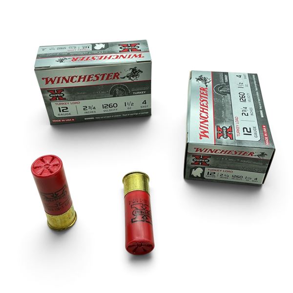Winchester Super X Turkey Load, 12Ga, 2-3/4", 1-1/2 oz #4 Ammunition, 20 Rounds