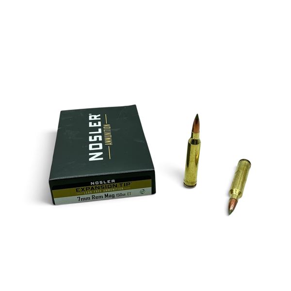 Nosler 7mm Rem Mag, 150 Grain, Expansion Tip Ammunition, 20 Rounds