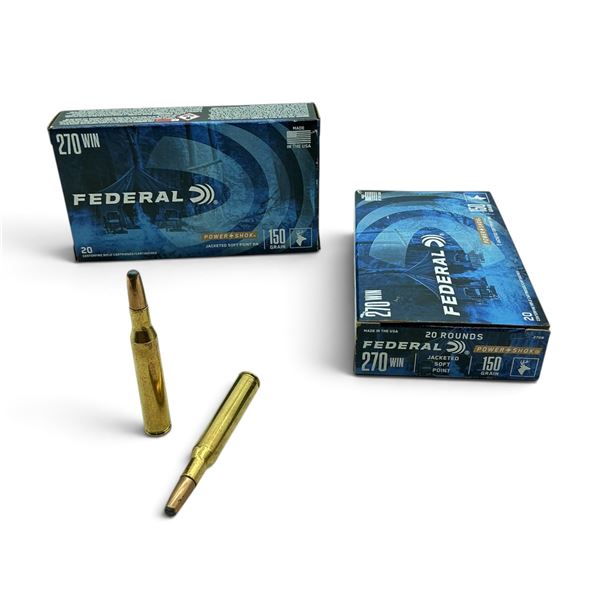 Federal Powershok, 270 Win, 150 Grain, JSP Ammunition, 40 Rounds