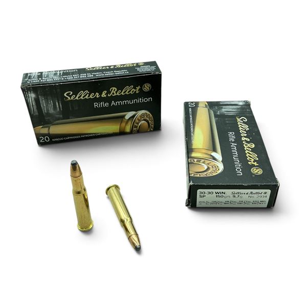 Sellier and Bellot, 30-30 Win, 150 Grain, SP Ammunition, 40 Rounds