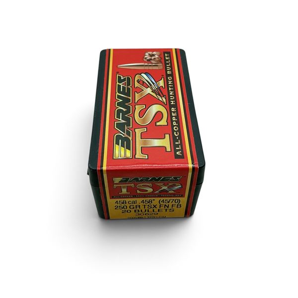 Barnes 45/70 (.458"), 250 Grain, TSX FN FB Projectiles, 20 QTY