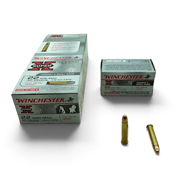 Winchester Super X, 22 Win Mag, 40 Grain, FMJ Ammunition, 250 Rounds