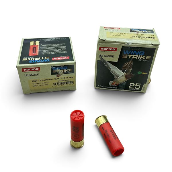 Norma Wing Strike Steel, 12Ga, 3", 1-1/8 oz, #2 Ammunition, 50 Rounds