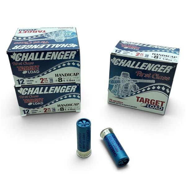 Challenger First Class Target Load, 12Ga, 2-3/4", 1-1/8 oz, #8 Ammunition, 75 Rounds
