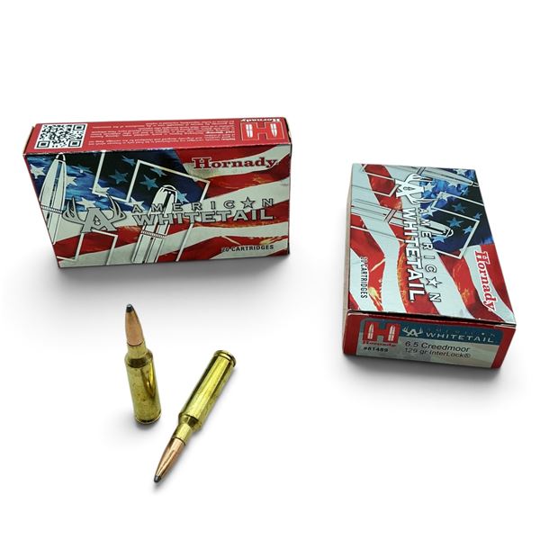 Hornady American Whitetail, 6.5 Creedmoor, 129 Grain, Interlock Ammunition, 40 Rounds