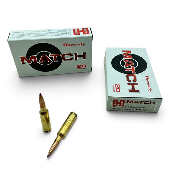 Hornady Match, 6.5 Creedmoor, 140 Grain ELD Match, Ammunition, 40 Rounds