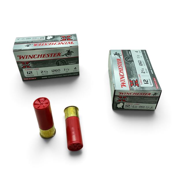 Winchester Super X Turkey Load, 12Ga, 2-3/4", 1-1/2 oz, #4 Ammunition, 20 Rounds