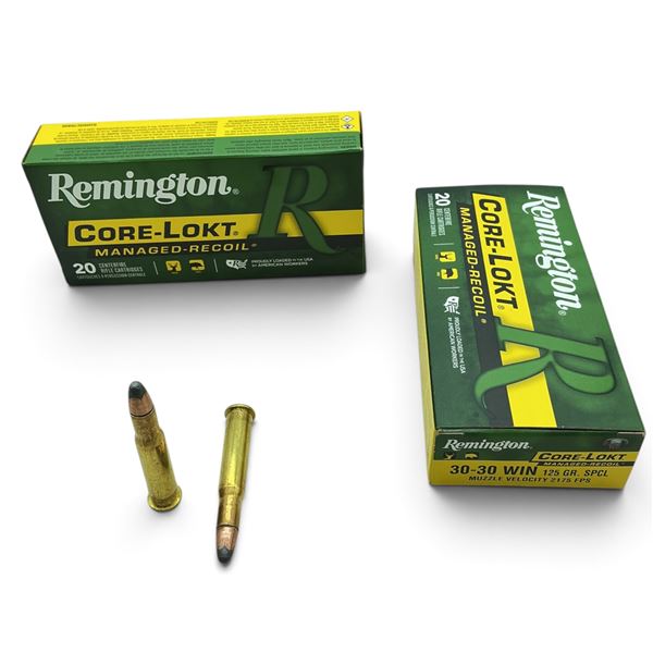 Remington Core-Lokt, 30-30 Win, 125 Grain, SPCL Ammunition, 40 Rounds