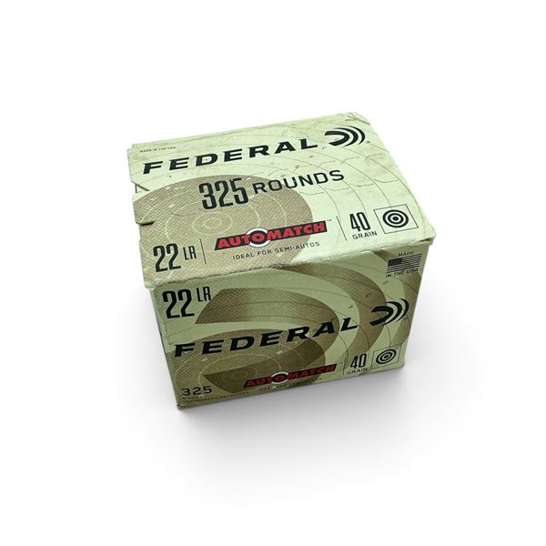 Federal Automatch, 22LR, 40 Grain, LRN Ammunition, 325 Rounds