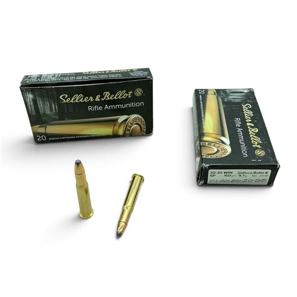 Sellier and Bellot 30-30 Win, 150 Grain, SP Ammunition, 40 Rounds