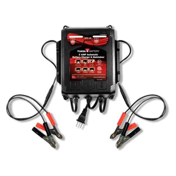 Yuasa 2 Amp Automatic Battery Charger and Maintainer, New
