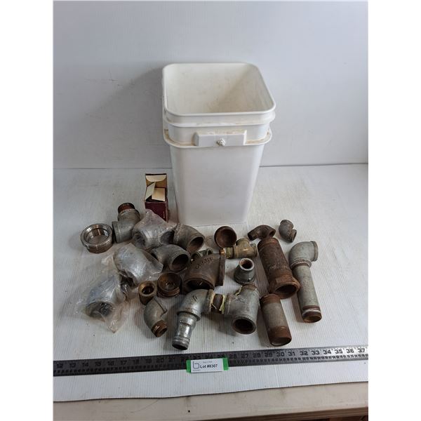Pail of Assorted Pipe Fittings - Cannot Ship