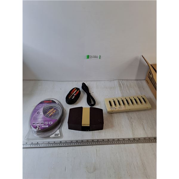 RCA Digital Cable Sealed, (2) Cables, Vintage Doorbell Chime and 8-Channel Serial Bus Box