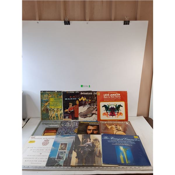(12) Vinyl Records, Pavarotti, Bach, Mozart, Corelli, Mario Lenko, Rolf Junghanns