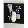 Image 2 : Hand Painted Dutch Porcelain Ornaments, Storage Tote
