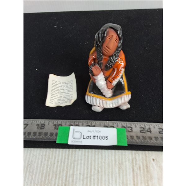 Hand Crafted Ceramic Indigenous Mother w/Baby  by Keena