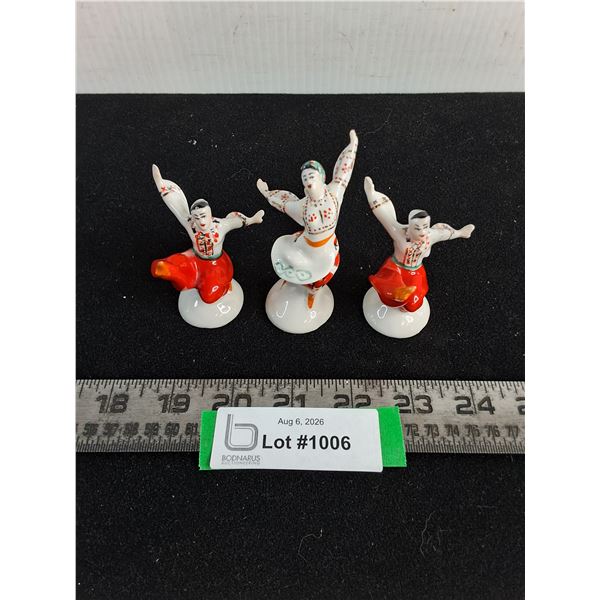 Vintage Set of 3 Porcelain "Ukrainian Dancers" from USSR