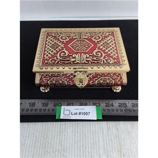 Ornate Gold/Red Tin Chest