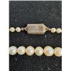 Image 3 : Vintage Cadman 18" Imitation Pearl Necklace w/Faux Ruby & Diamond Stones