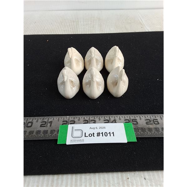 Set of 6 Porcelain Swans