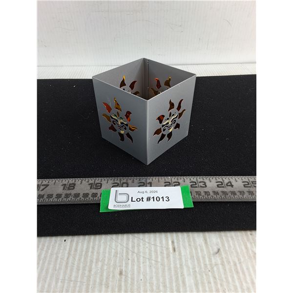 Axicon Metal & Stained Glass "Sun" Candle Holder