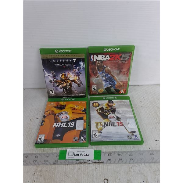 (4) Xbox One Games- Destiny, NBA 2K15, NHL19, NHL15