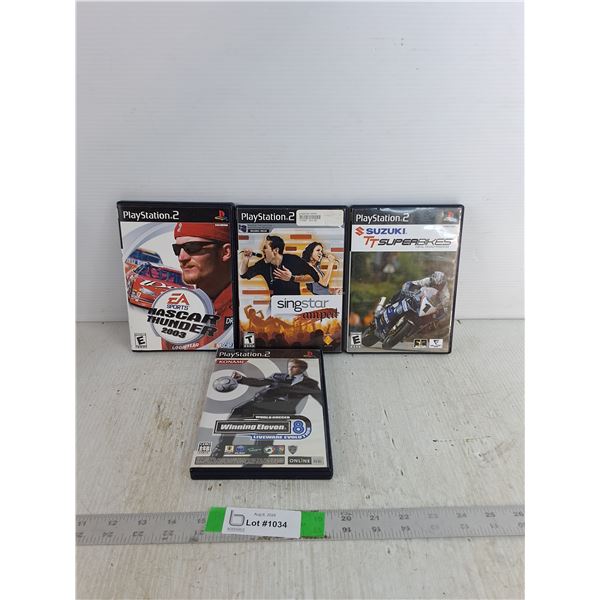 (4) PlayStation Games- Nascar Thunder 2003, Sing Star, Winning Eleven 8, Suzuki Super Bikes