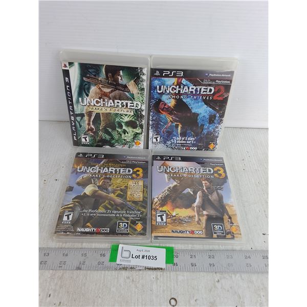 (4) PlayStation 3 Games- Uncharted 1-3