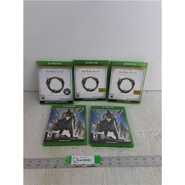 (5) Xbox One Games- (3) The Elder Scrolls, (2) Destiny