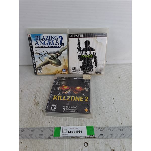 (3) PlayStation Games- Blazing Angels 2, Call Of Duty MW3, Kill Zone 2