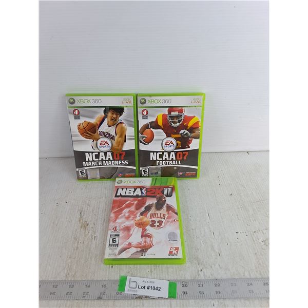(3) Xbox Games- NCAA 07 March Madness, NCAA 07 Football, NBA 2K11