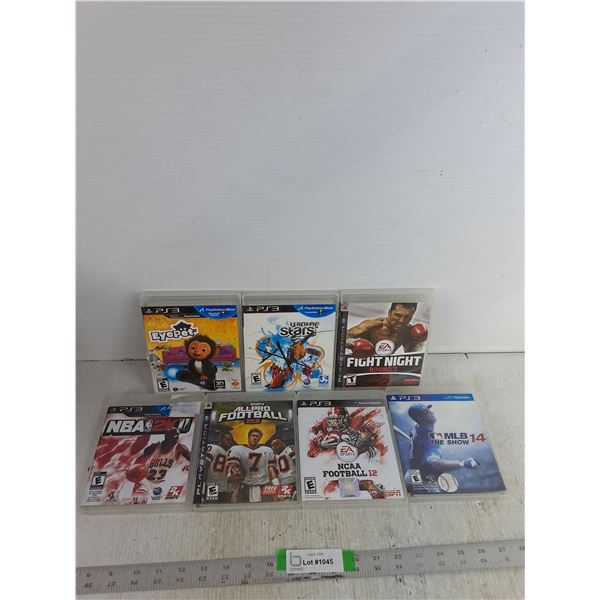 (7) Playstation 3 Games- Eyepet, Winter Stars, Fight Night, NBA 2K11, All Pro Football, NCAA Footbal