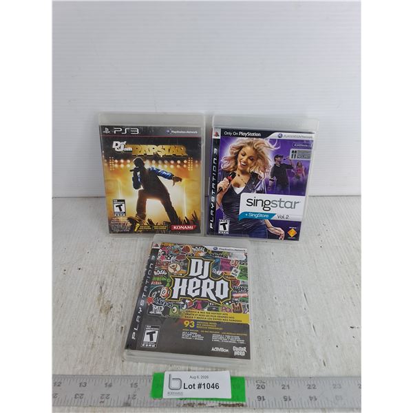 (3) PlayStation Games- Def Jam Rapstar, Sing Star, DJ Hero