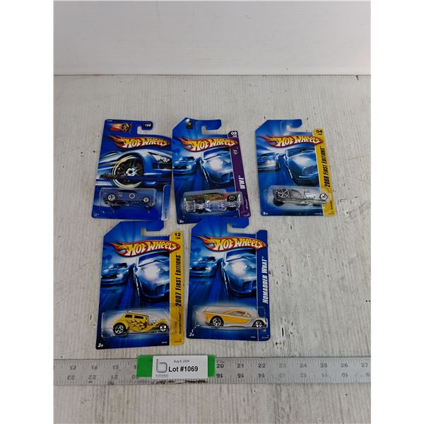 (5) Hotwheel Car Models- Vairy 8, '65 Impala, Ratbomb, Straight Pipes, Nomadder What
